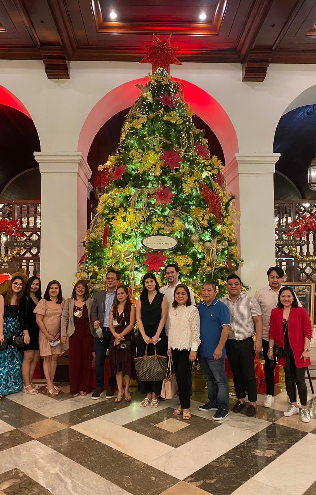 Dreamax team at a Christmas gathering at Manila Hotel